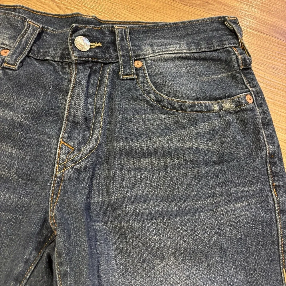 VTG True Religion Ricky Cut-Off Shorts Mens 32 Big T Jorts Thick Stitch USA Y2K